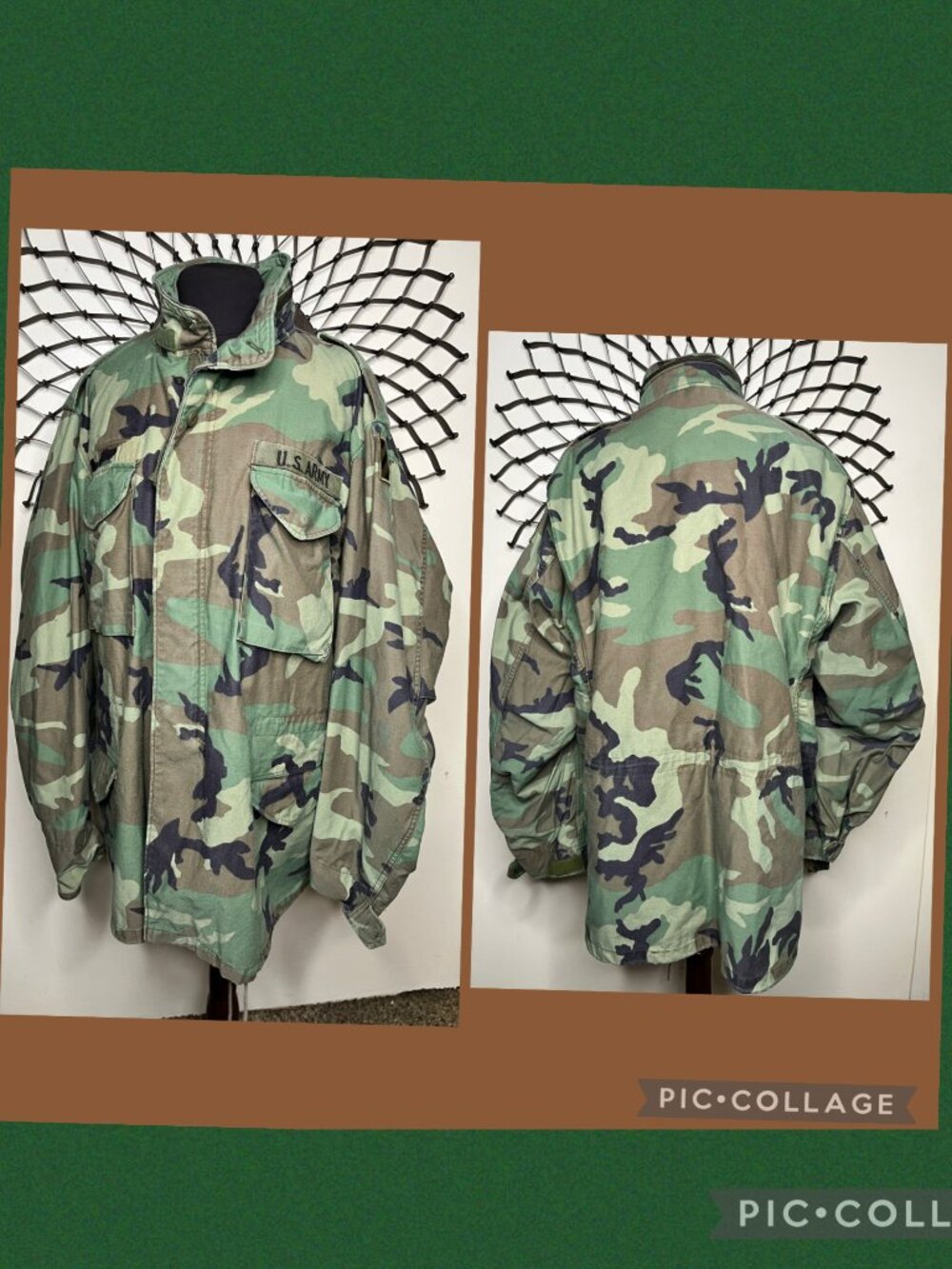 Vtg US Army M-65 Field Coat Mens Large Woodland Camo USA Military Jacket XL-Long